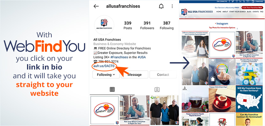 WebFindYou's Link in Bio Feature Takes Instagram Visitors Directly to Your Website