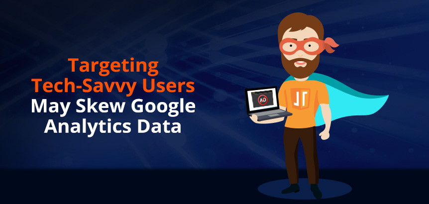 Tech Savvy Superhero That Uses Ad Blockers Holding Laptop With Ad Blocked Which Skews Data Analytics