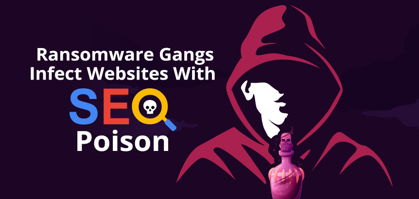 Hooded Ransomeware Gang Member Holding Search Engine Website Optimization Poison To Infect Sites With Malware