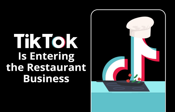 TikTok Logo Wearing Chef Hat Cooking Food As Company Launches TikTok Kitchen and Enters Restaurant Busines