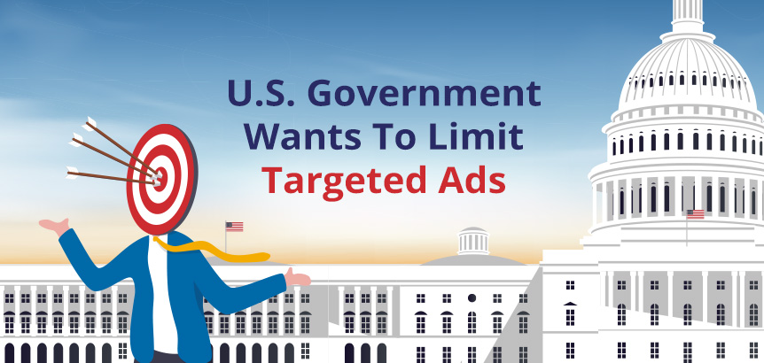 Man With Advertising Target On Head Standing Outside US Capitol As Government Wants To Limit Ads