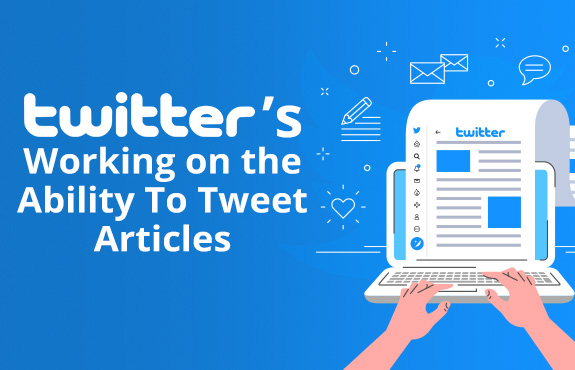 Person on Laptop Using Twitter's New Article Feature to Write Posts Longer Than 280 Characters