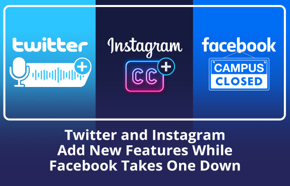 Twitter Launches Podcast and Instagram Adds Closed Caption For All Videos Meanwhile, Facebook Campus Shuts Down
