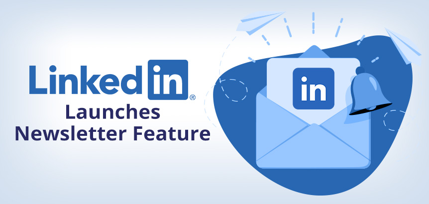 LinkedIn Themed Mailing Envelope As the Company Launched a Newsletter Feature on Their Platform