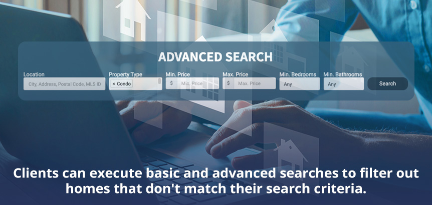 IDX Advanced Online Search Bar Enabling Clients To Find Homes That Match Their Search Criteria