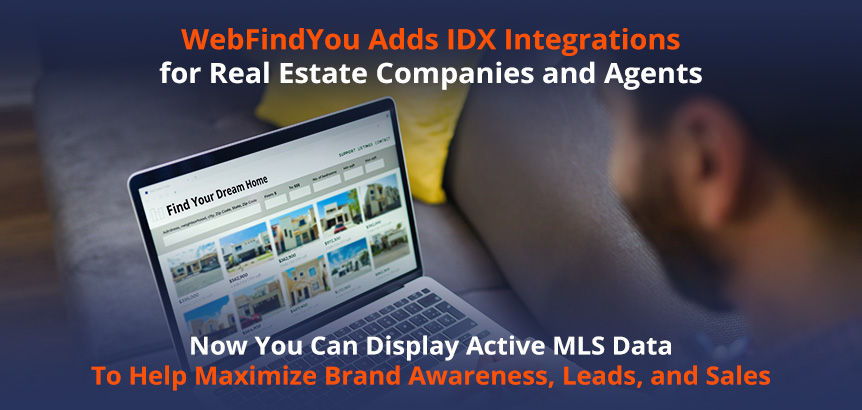 Person Viewing Homes Displayed on Real Estate Website Powered by WebFindYou's IDX Integration With MLS Data