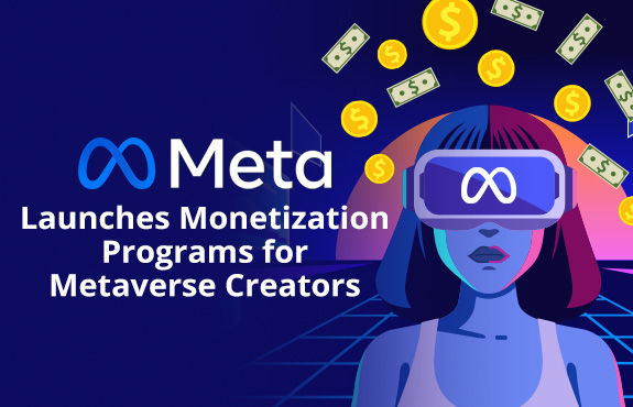 Person Wearing VR Headset in Metaverse as Meta Launches Monetization Program for Metaverse Creators