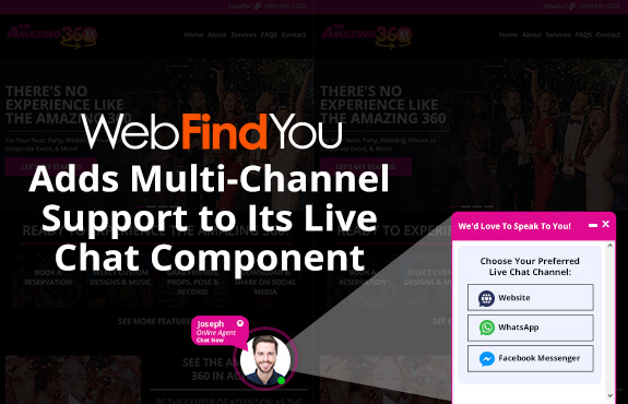 WebFindYou Adds Multi-Channel Support to Live Chat Component, Showing Several Options of Contact Via Website
