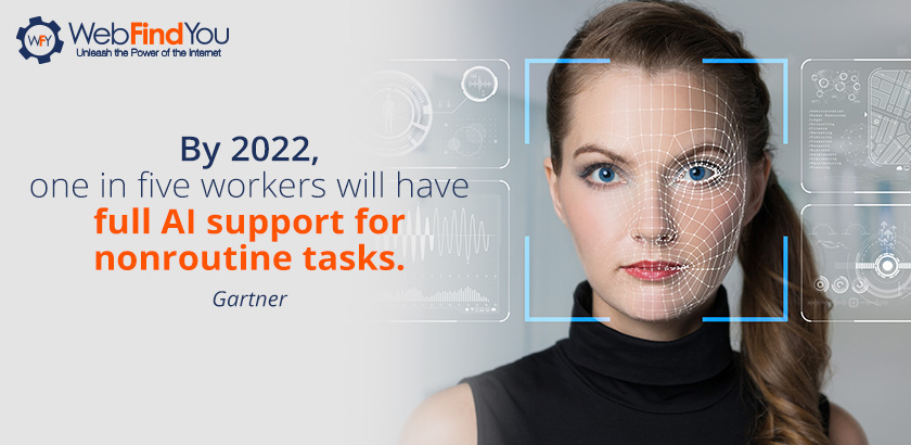 By 2022, one in five workers will have full AI support. Gartner By 2022, one in five workers will have full AI support. Gartner