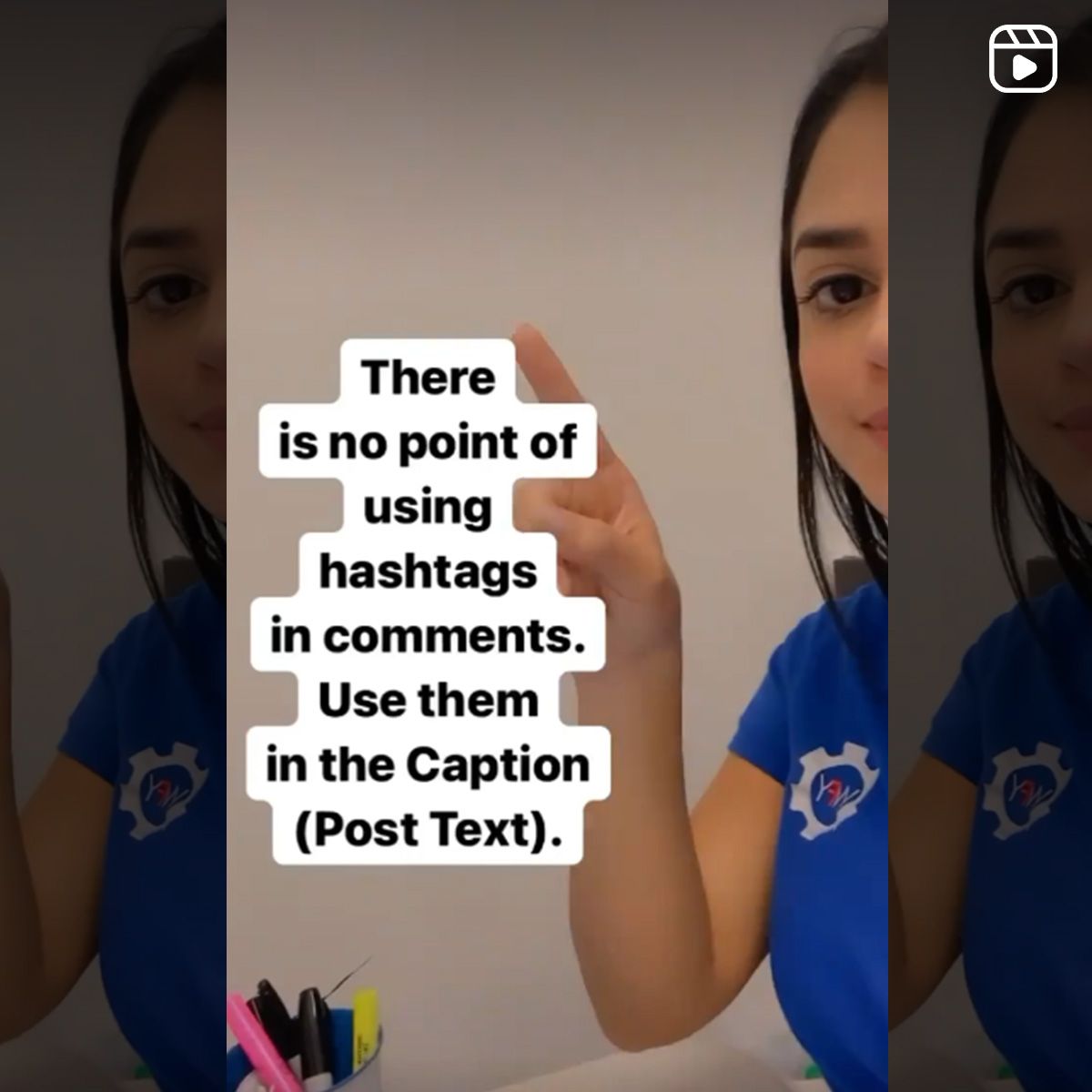 The is no point of using hashtags in comments. Use them in the captio (post text)