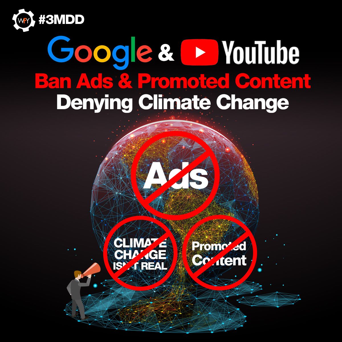 Google and YouTube Ban Ads and Promoted Content Denying Climate Change