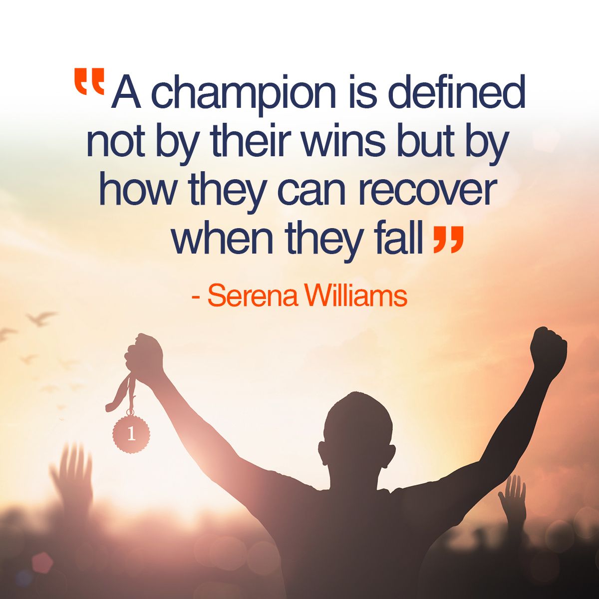 A champion is defined not by their wins but by how they can recover when they fall - Serena Williams