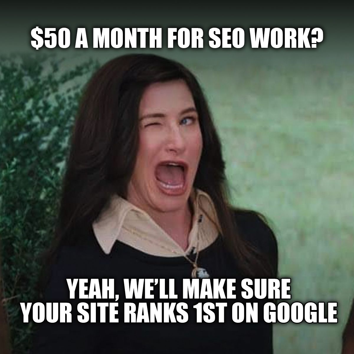 $50 A Month For SEO Work?  Yeah, We'll Make Sure Your Site Ranks 1st On Google